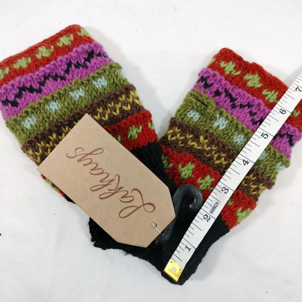 Lakhays Multicolor Fingerless Gloves; Winter Hand Warmers NWT
